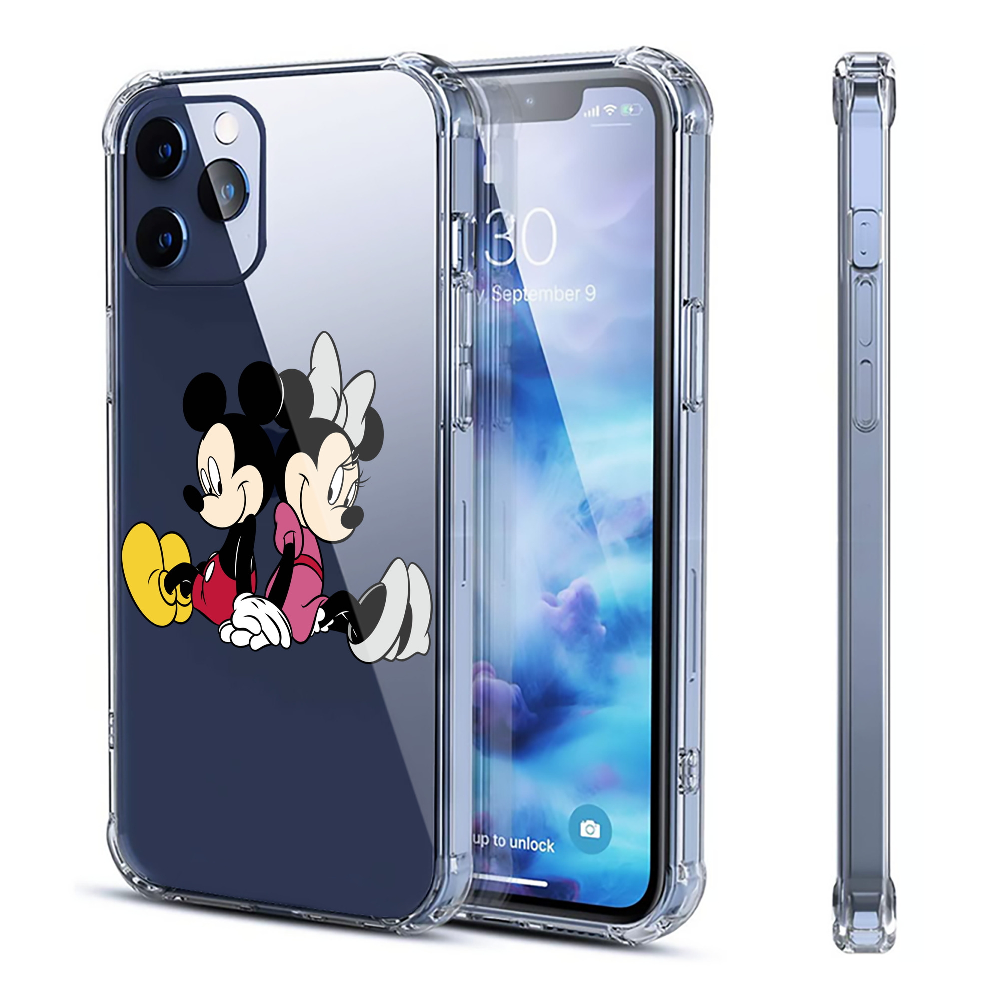 （画像用） ミッキーマウス Mickey Mouse 【iPhone 12シリーズ対応】透明スマホケース（クリアソフトケース）
